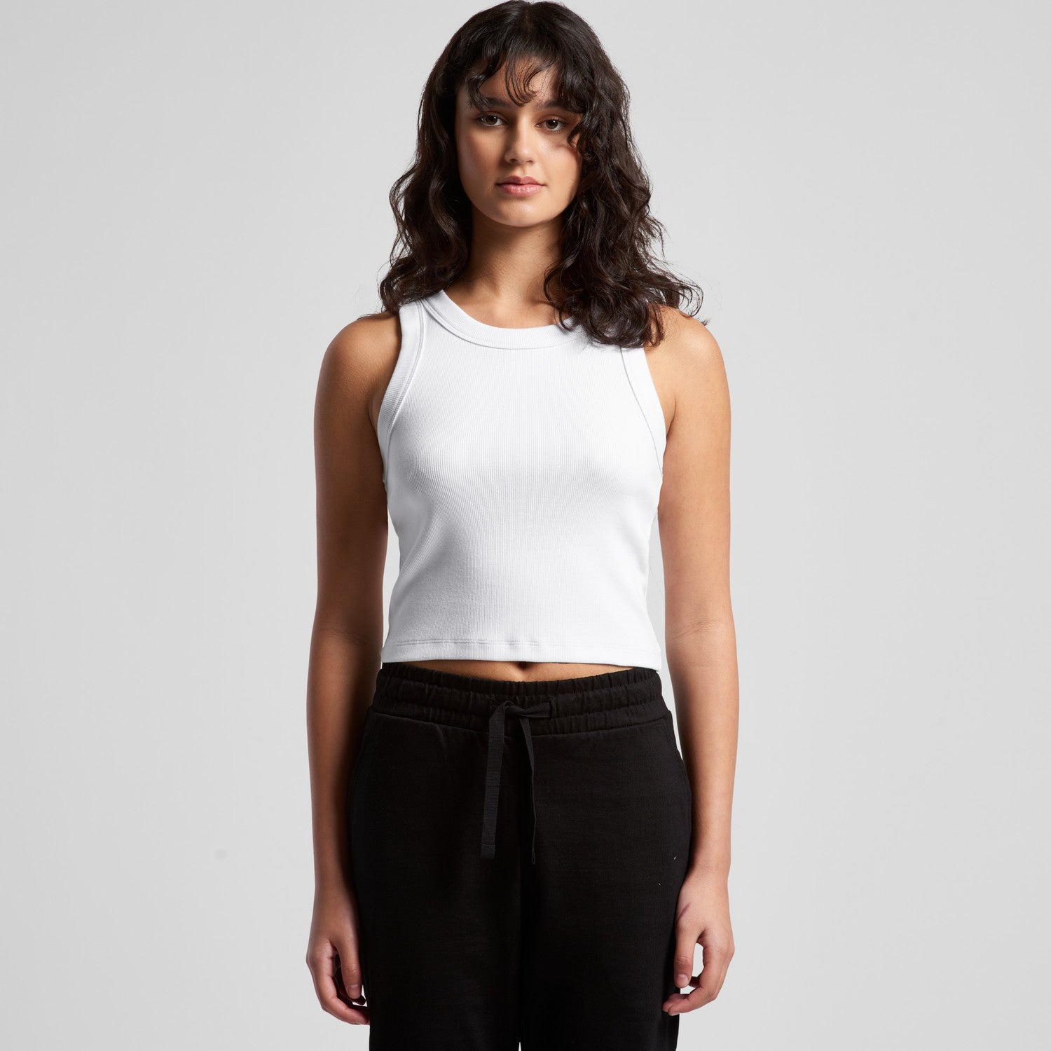 Wo's Organic Rib Crop Tank - Bone