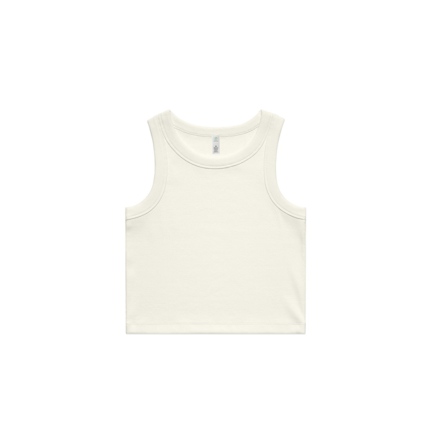 Wo's Organic Rib Crop Tank - Ecru