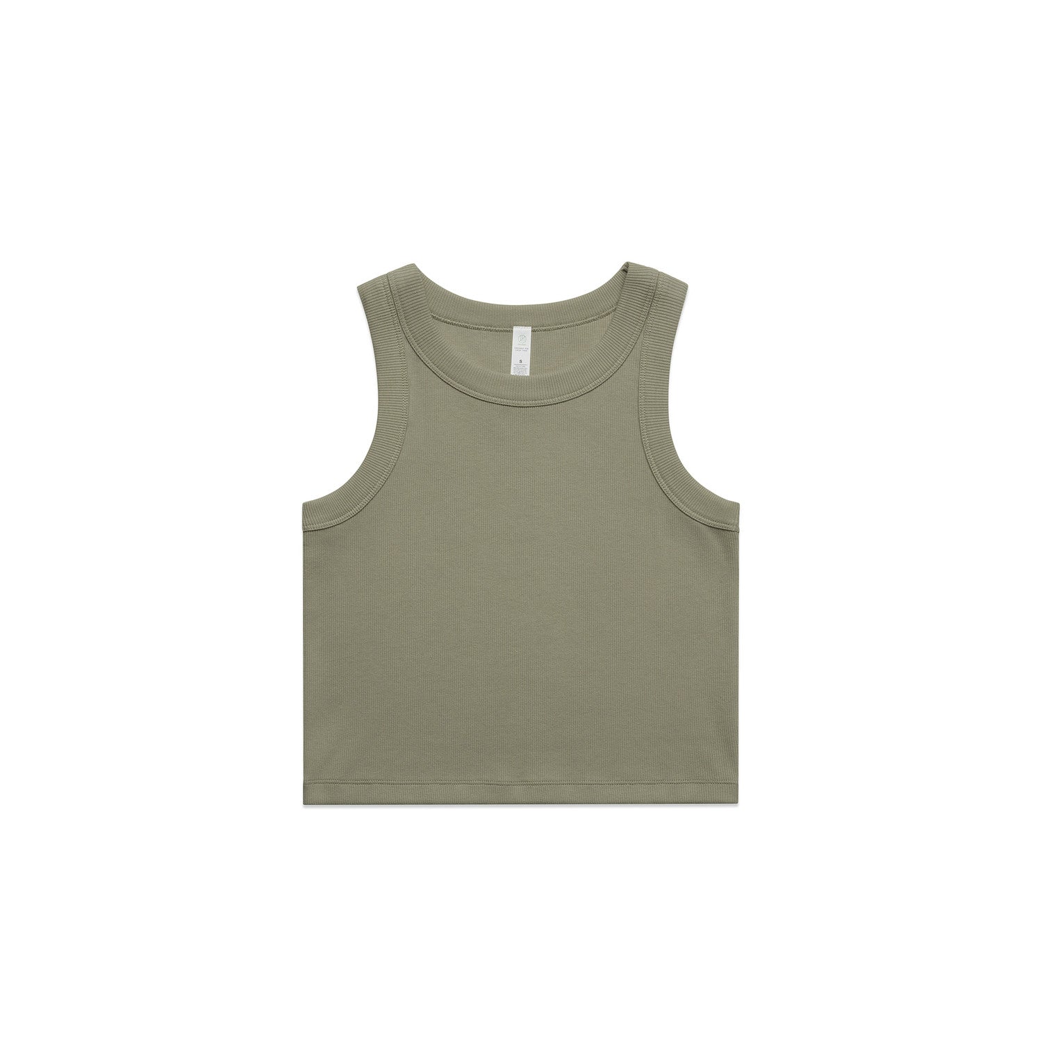 Wo's Organic Rib Crop Tank - Eucalyptus