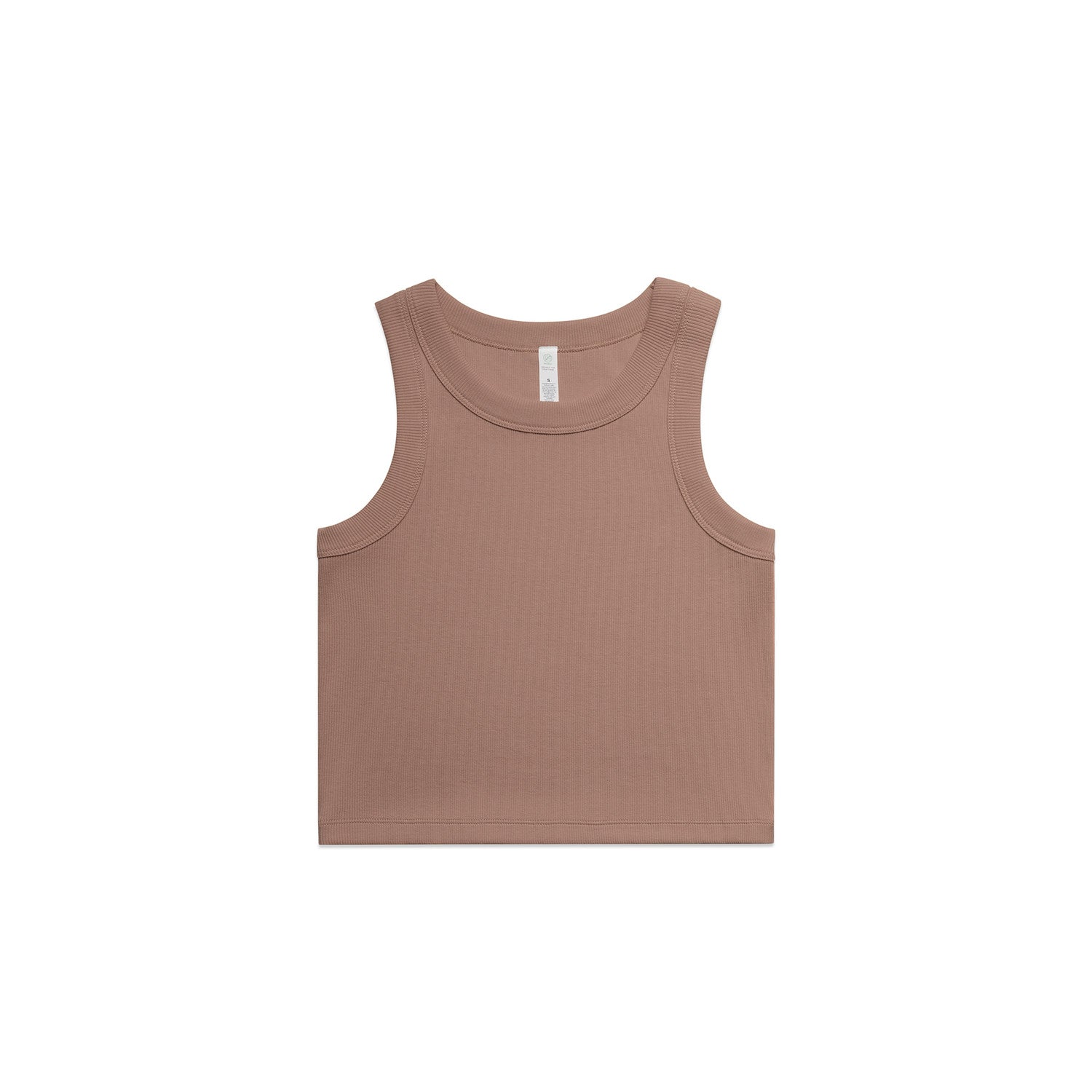 Wo's Organic Rib Crop Tank - Hazy Pink