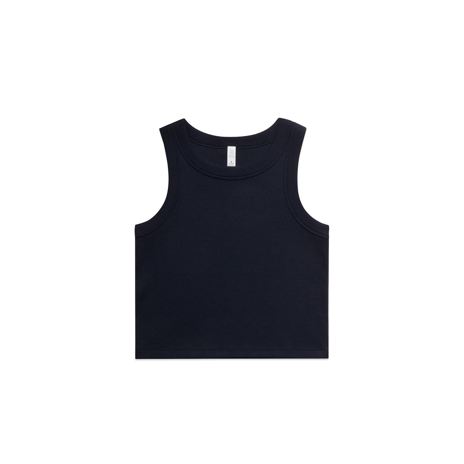 Wo's Organic Rib Crop Tank - Navy