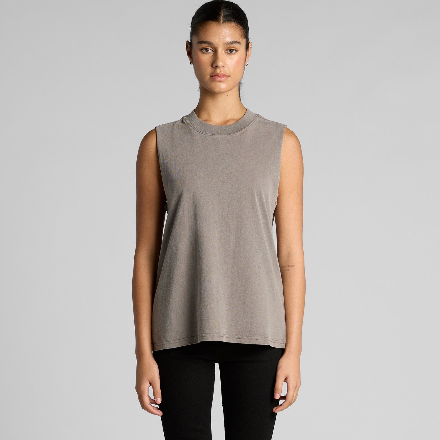 Wo's Heavy Faded Tank - Faded Bone